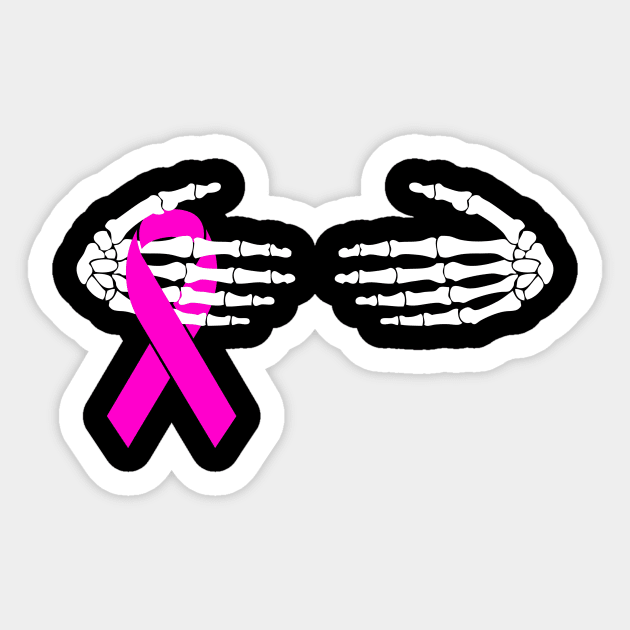 Breast Cancer Skeleton Hand Scary Halloween Sticker by nadinecarolin71415